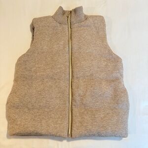 Joie Beige Knit Quilted Vest